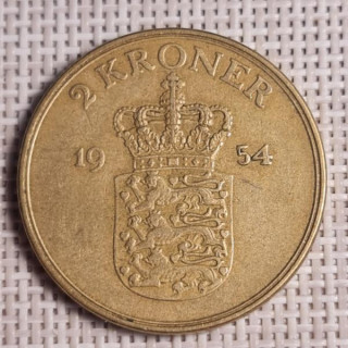 Denmark 2 Kroner 1954 KM-838 VF