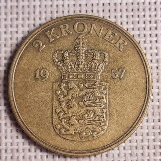 Denmark 2 Kroner 1957 KM-838 VF