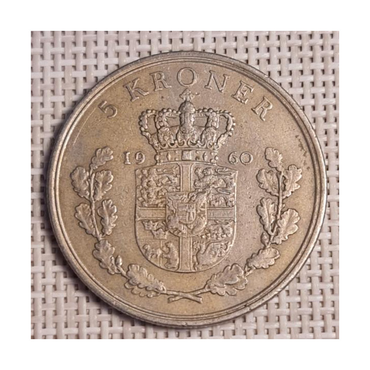 Denmark 5 Kroner 1960 KM-853 VF