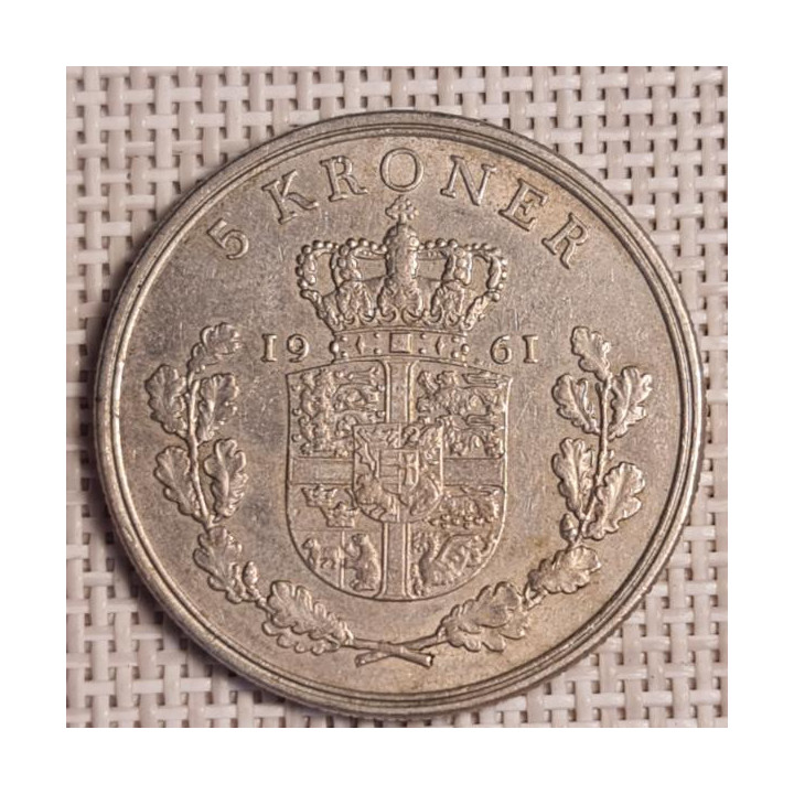 Denmark 5 Kroner 1961 KM-853 VF