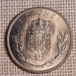 Denmark 5 Kroner 1972 KM-853 UNC