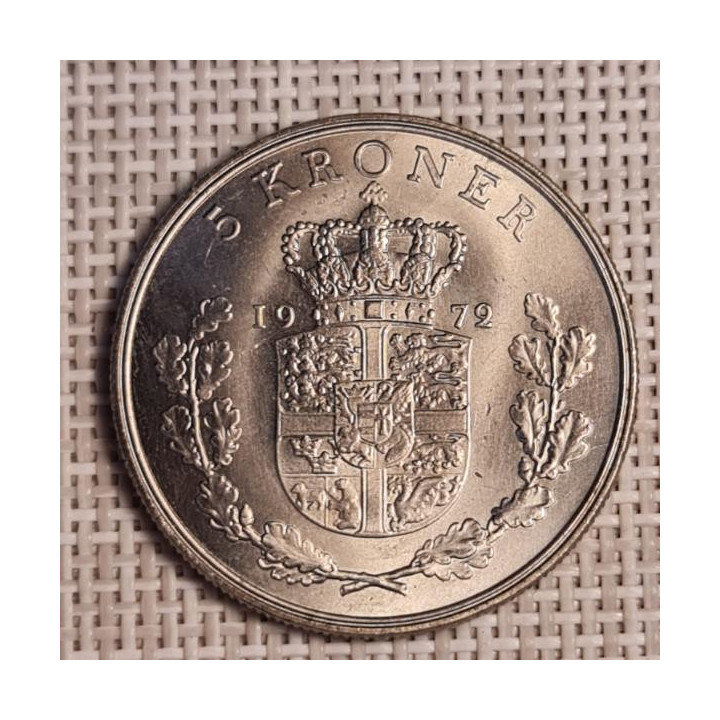 Denmark 5 Kroner 1972 KM-853 UNC