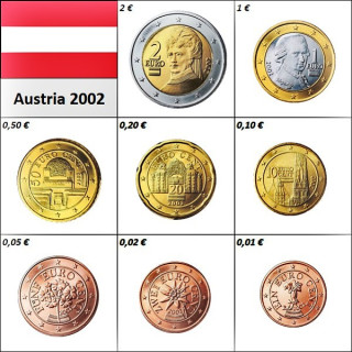Austria Euro Set (3,88€) 2002 UNC