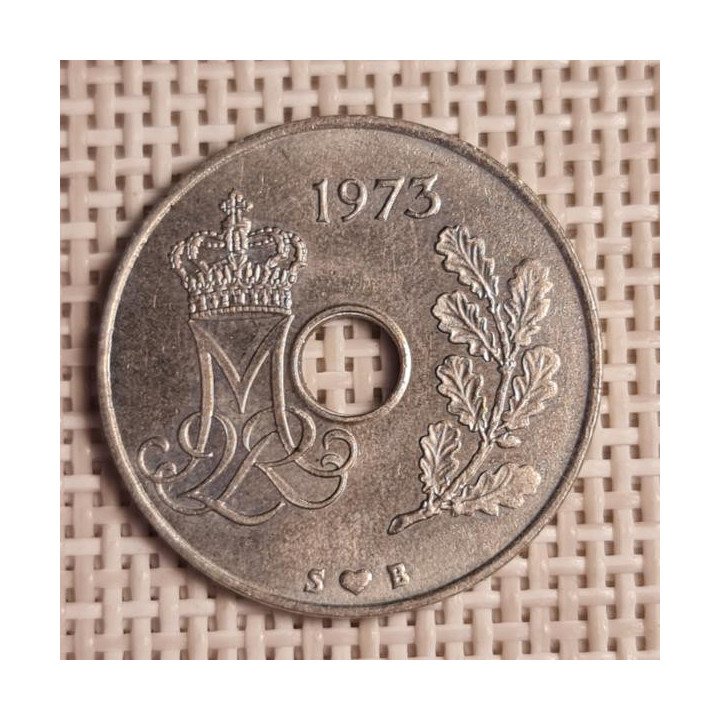 Denmark 25 Øre 1973 KM-861 VF