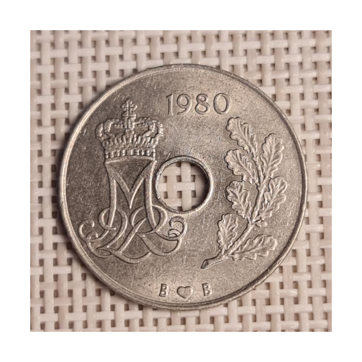 Denmark 25 Øre 1980 KM-861 VF