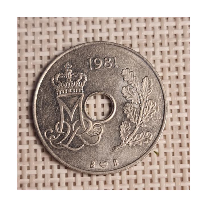 Denmark 25 Øre 1981 KM-861 VF