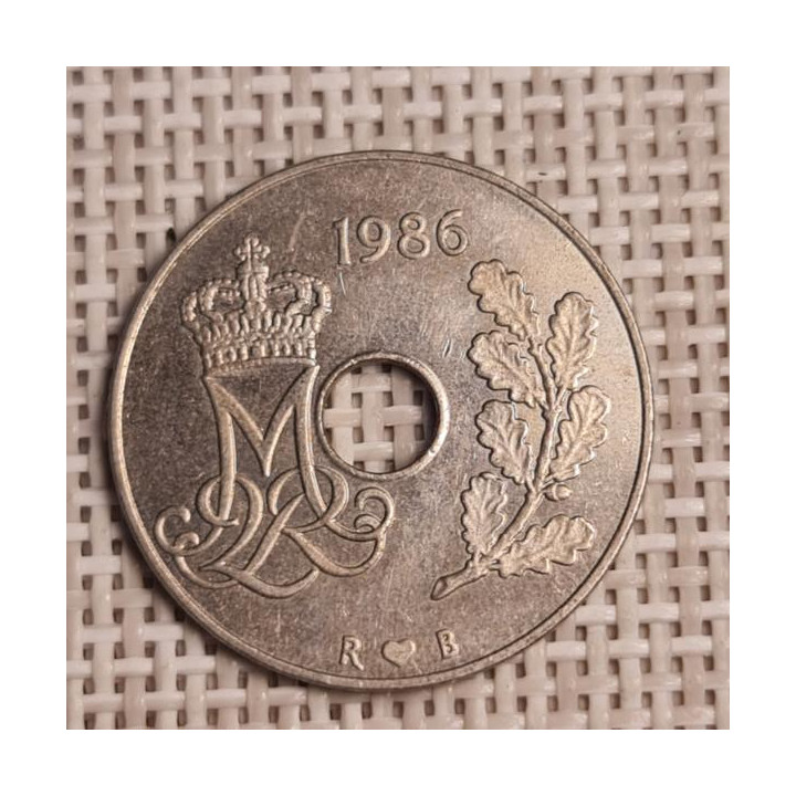 Denmark 25 Øre 1986 KM-861 VF