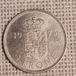 Denmark 1 Krone 1973 KM-862 VF