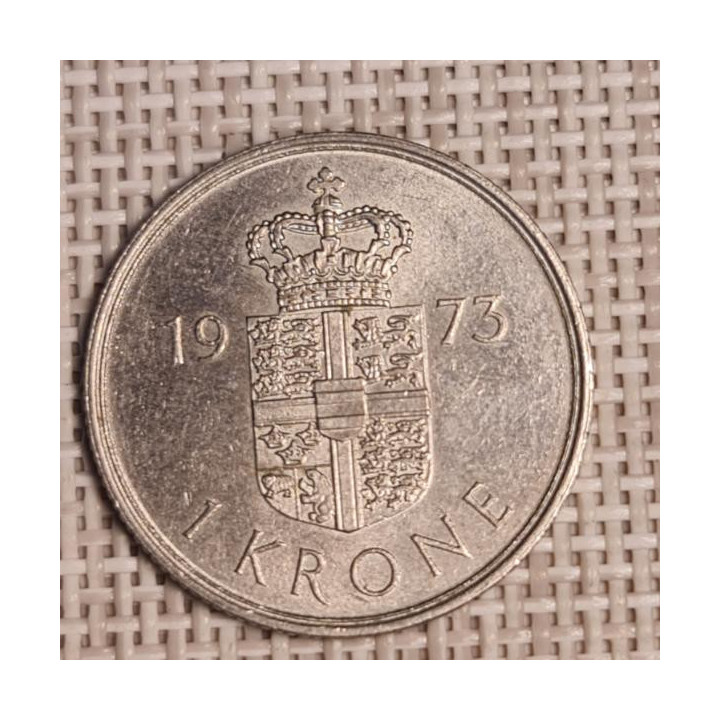 Denmark 1 Krone 1973 KM-862 VF