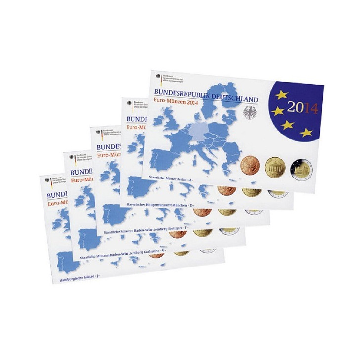 Germany Euro Set (5 x 5,88€) 2014 ADFGJ Proof