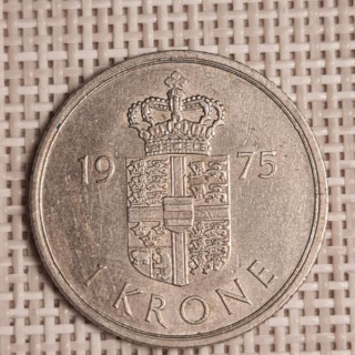 Denmark 1 Krone 1975 KM-862 VF