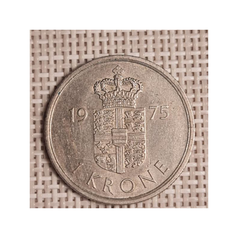 Denmark 1 Krone 1975 KM-862 VF