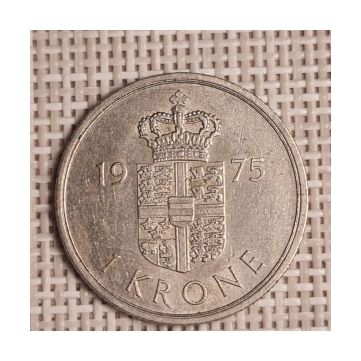 Denmark 1 Krone 1975 KM-862 VF