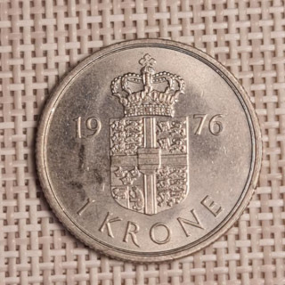 Denmark 1 Krone 1976 KM-862 VF