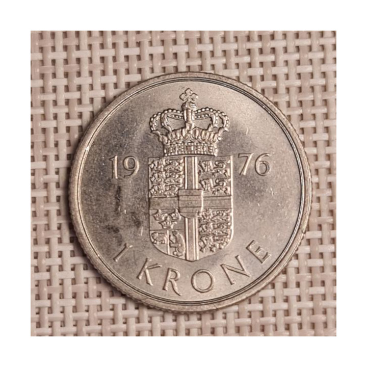 Denmark 1 Krone 1976 KM-862 VF