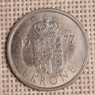 Denmark 1 Krone 1977 KM-862 VF
