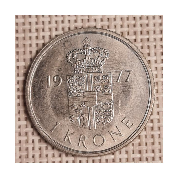 Denmark 1 Krone 1977 KM-862 VF