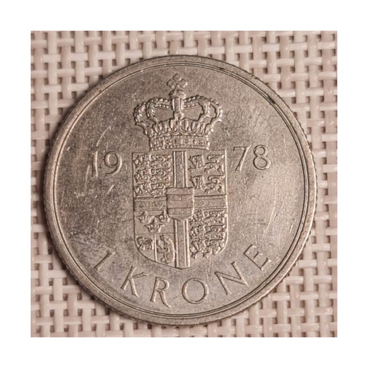 Denmark 1 Krone 1978 KM-862 VF