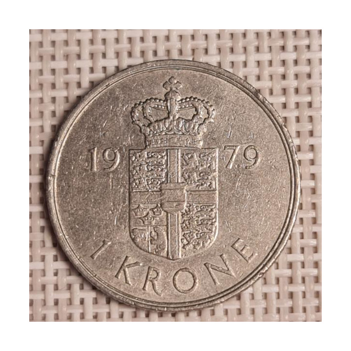 Denmark 1 Krone 1979 KM-862 VF