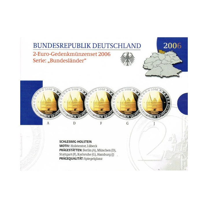 Germany Official 2 Euro Set 2006 Proof