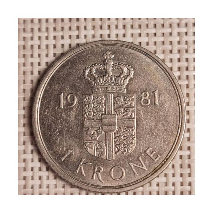 Denmark 1 Krone 1981 KM-862 VF