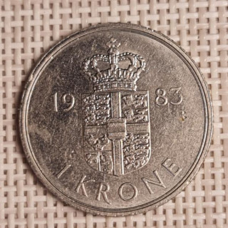 Denmark 1 Krone 1983 KM-862 VF