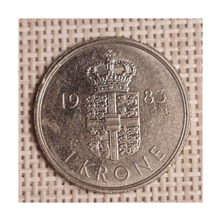Denmark 1 Krone 1983 KM-862 VF