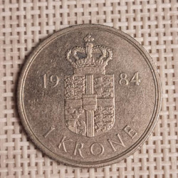 Denmark 1 Krone 1984 KM-862 VF