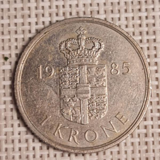 Denmark 1 Krone 1985 KM-862 VF