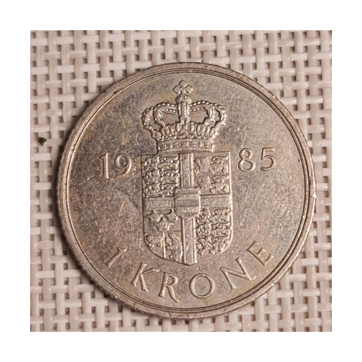 Denmark 1 Krone 1985 KM-862 VF