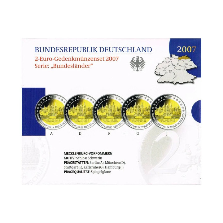 Germany Official 2 Euro Set 2007 Proof