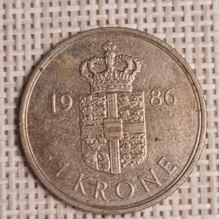 Denmark 1 Krone 1986 KM-862 VF