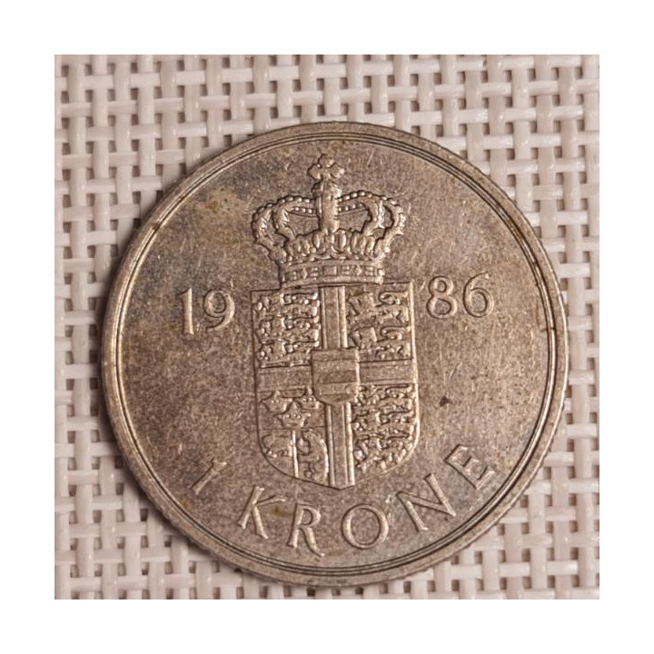 Denmark 1 Krone 1986 KM-862 VF