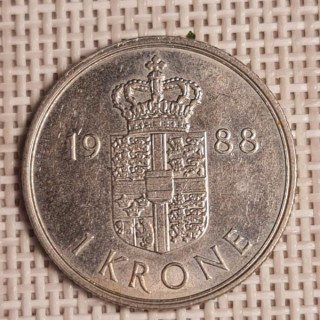 Denmark 1 Krone 1988 KM-862 VF