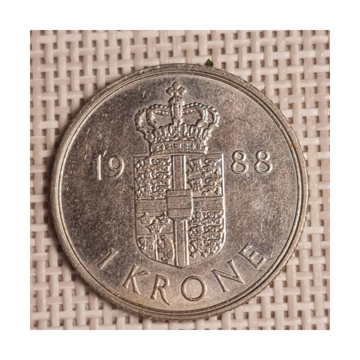 Denmark 1 Krone 1988 KM-862 VF