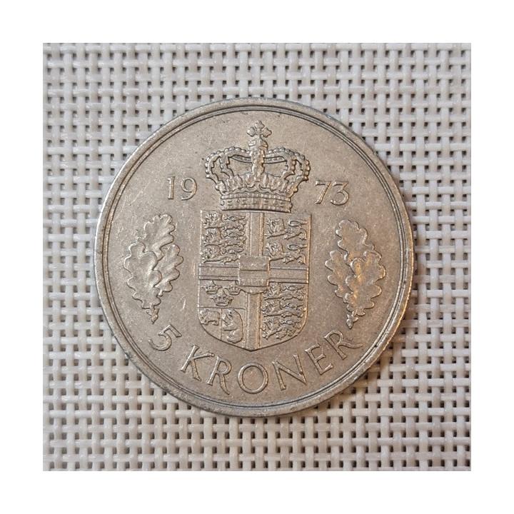 Denmark 5 Kroner 1973 KM-863 VF