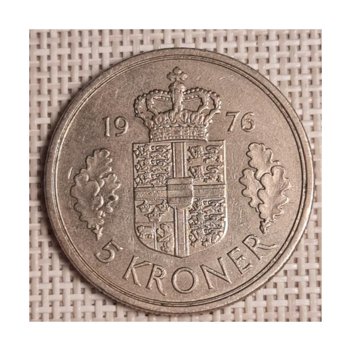 Denmark 5 Kroner 1976 KM-863 VF