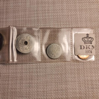 Denmark 5 Coin Set (5 Øre - 5 Kroner) 1974 UNC