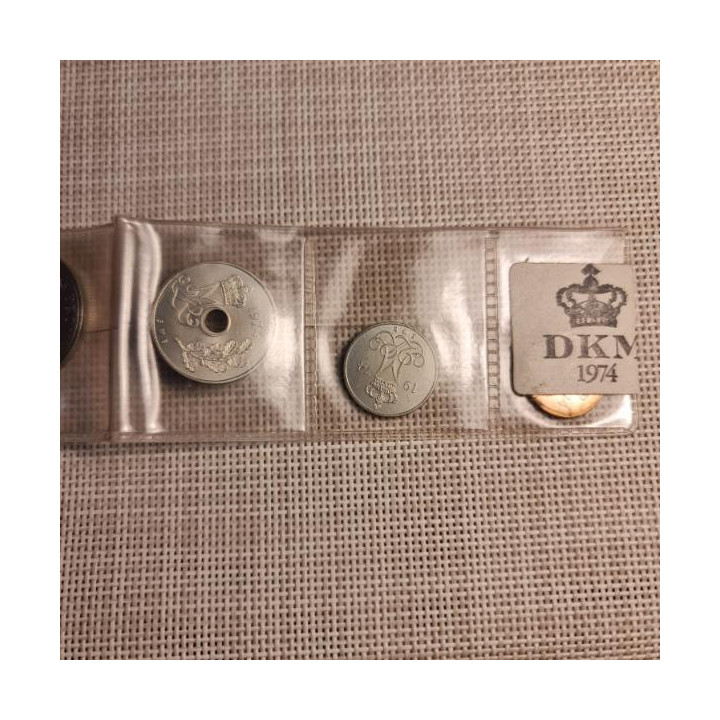Denmark 5 Coin Set (5 Øre - 5 Kroner) 1974 UNC