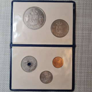 Denmark 5 Coin Set (5 Øre - 5 Kroner) 1974 UNC