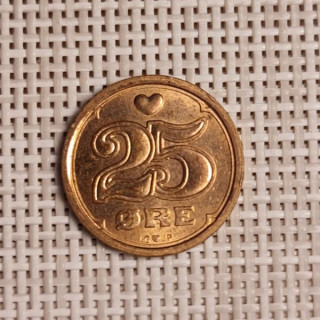 Denmark 25 Øre 1990 KM-868 VF/XF