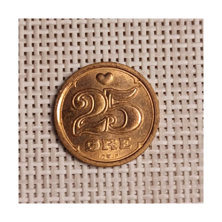 Denmark 25 Øre 1990 KM-868 VF/XF