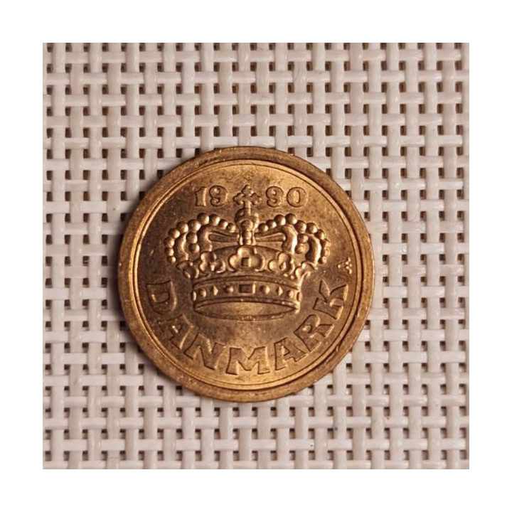 Denmark 25 Øre 1990 KM-868 VF/XF