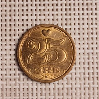 Denmark 25 Øre 1991 KM-868 VF/XF