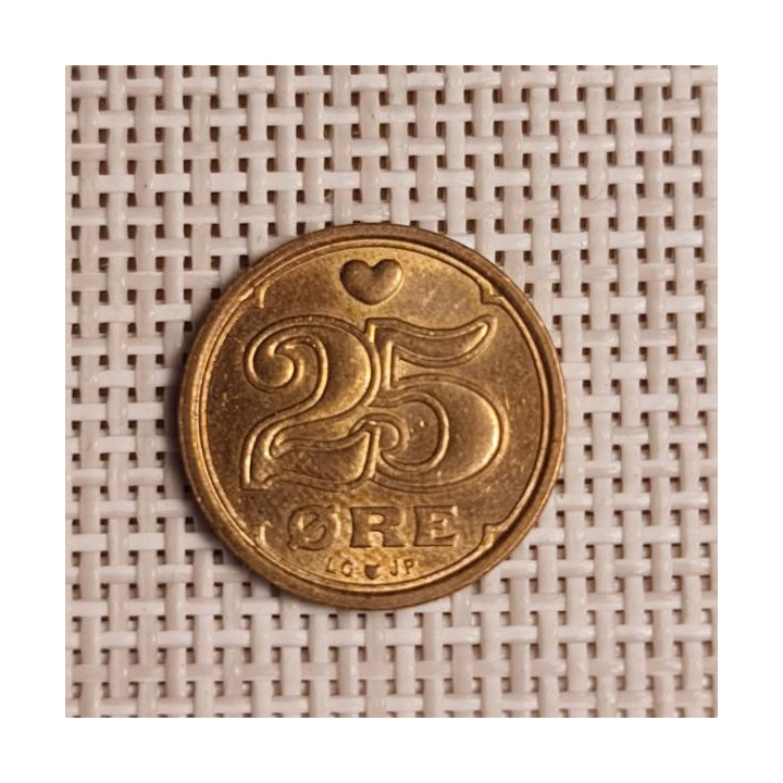 Denmark 25 Øre 1991 KM-868 VF/XF