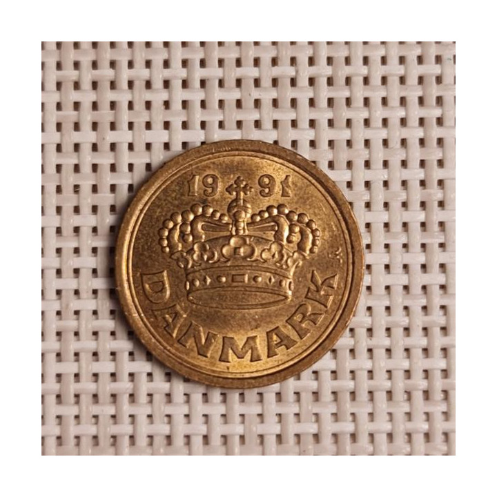 Denmark 25 Øre 1991 KM-868 VF/XF