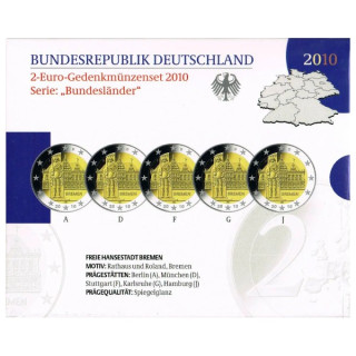 Germany Official 2 Euro Set 2010 Proof