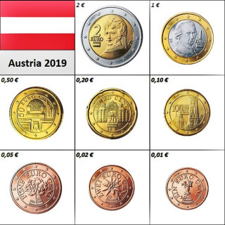 Austria Euro Set (3,88€) 2019 UNC