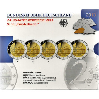 Germany Official 2 Euro Set 2013 Proof