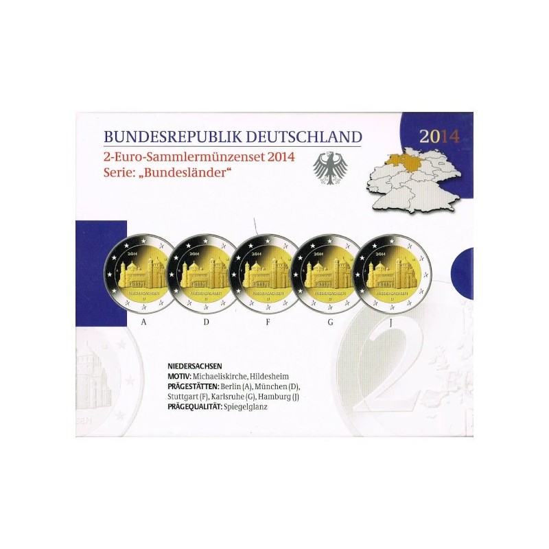Germany Official 2 Euro Set 2014 Proof